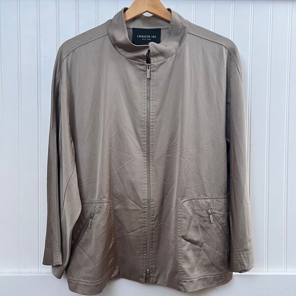 Lafayette 148 Full Zip Jacket Tonal Taupe Quiet Luxury Old Money Full Zip $548 - Picture 1 of 11